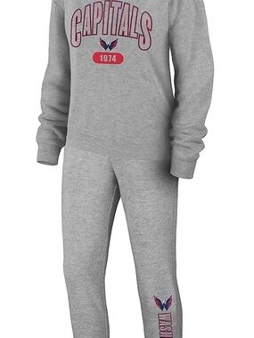 Washington Capitals NHL Women's Gray Sweatshirt and Jogger Set